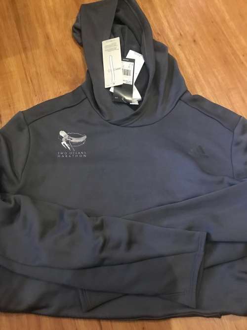 Original Men's adidas Two Ocean Marathon OWN THE RUN HOODIE GREY DQ2554 Size XL