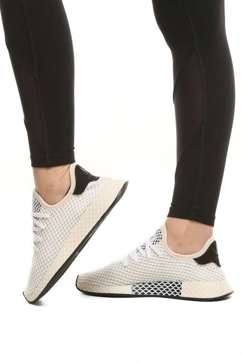 Original Women's adidas Deerupt Runner Beige/ White/ Black CQ2913 Size UK 6 (SA 6)