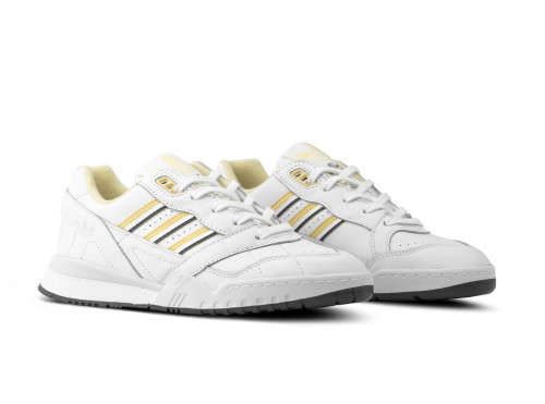Original Mens adidas A.R Trainers White/Yellow BD7840 Size UK 9 (SA 9)