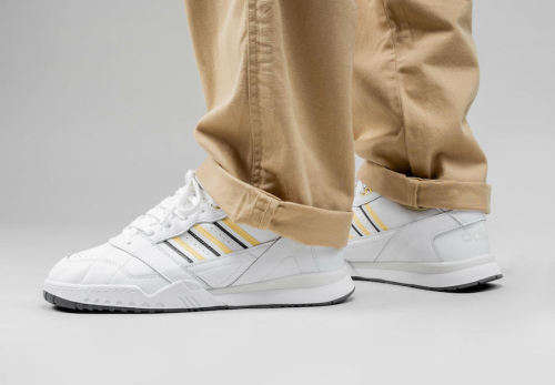 Original Mens adidas A.R Trainers White/Yellow BD7840 Size UK 9 (SA 9)