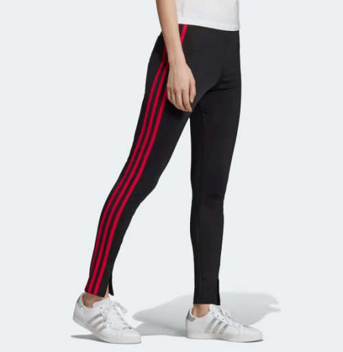 Original Women's adidas 3 STRIPE Sleek Tights Black EC5778 Size Medium