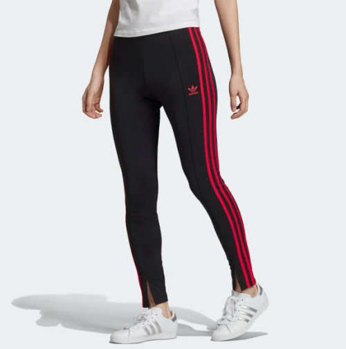 Original Women's adidas 3 STRIPE Sleek Tights Black EC5778 Size Medium