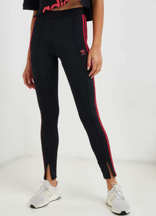Original Women's adidas 3 STRIPE Sleek Tights Black EC5778 Size Medium
