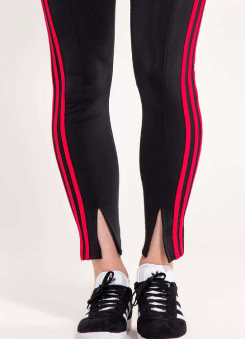 Original Women's adidas 3 STRIPE Sleek Tights Black EC5778 Size Medium