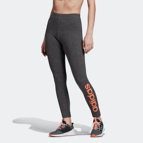 Original Women's adidas Essentials Linear Tights Grey EI0666 Size Medium