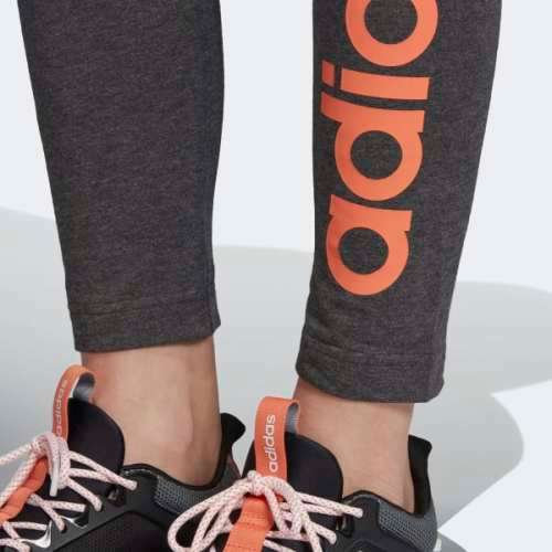 Original Women's adidas Essentials Linear Tights Grey EI0666 Size Medium