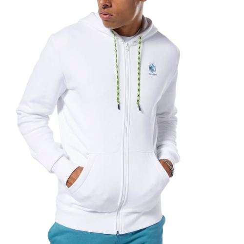 Original Men's Reebok Classics Winter Fleece Full Zip Hoodie White DT8188 Size Large