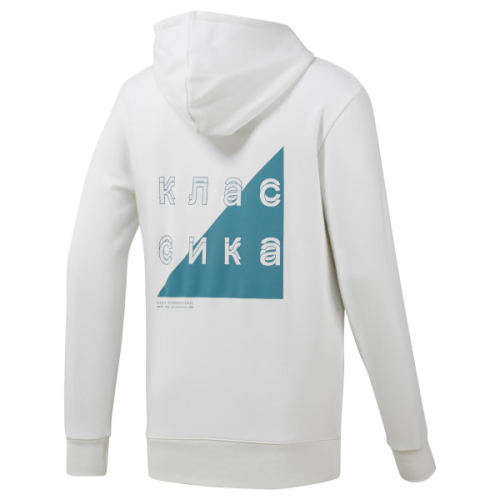 Original Men's Reebok Classics Winter Fleece Full Zip Hoodie White DT8188 Size Large