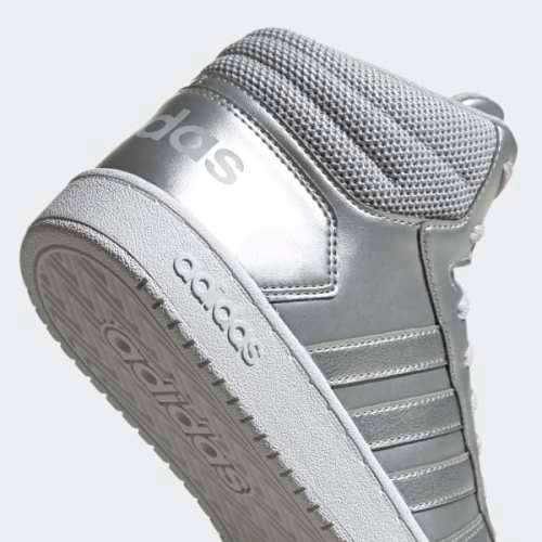 Original Women's adidas Hoops 2.0 Mid Silver EE7857 Size UK 6 (SA 6)