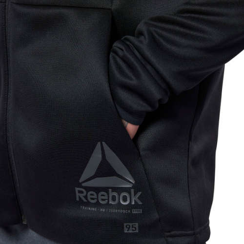 Original Men's Reebok One Series Spacer Full Zip Hoodie Black EC0978 Size Large