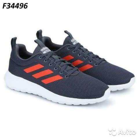 Original Men's adidas Lite Racer CLN Grey /Orange F34496 Size UK 9 (SA 9)