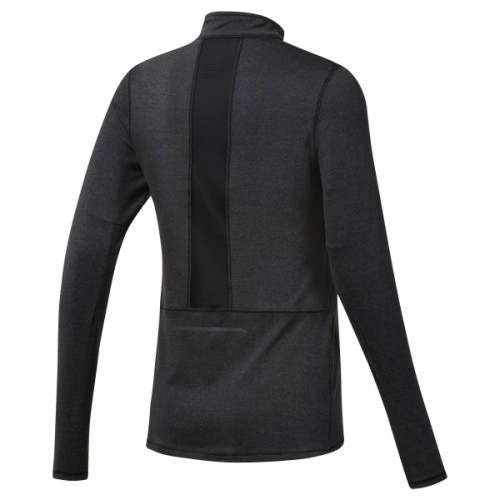 Original Womens Reebok RUNNING ESSENTIALS QUARTER-ZIP TOP BLACK DU4223 Size Medium