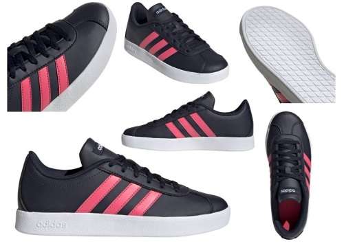 Original Women's adidas VL Court 2.0 Legend Ink/ Real Pink EE6899 Size UK 4 (SA 4)