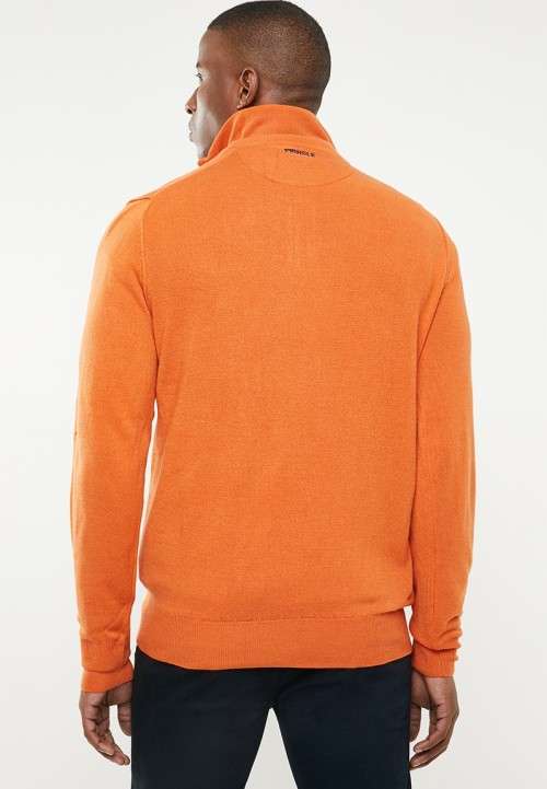 Original Mens PRINGLE Charleston 1/4 Zip Knit Furnace Size Extra Large