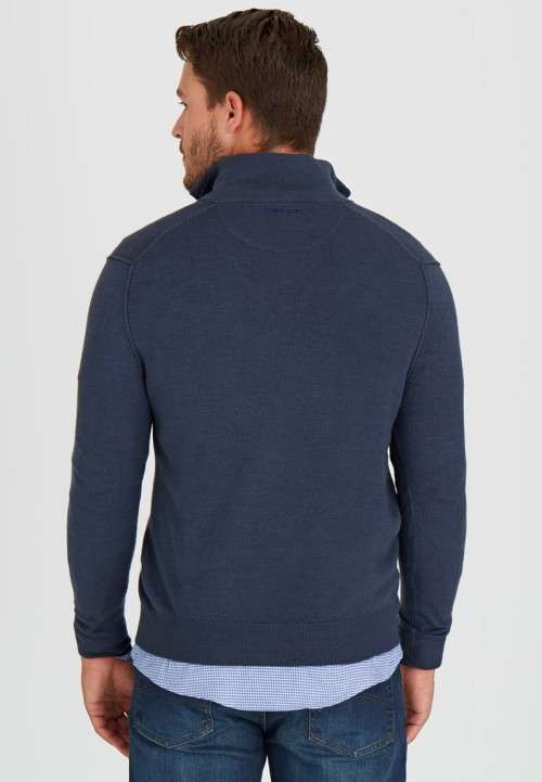 Original Mens PRINGLE Charleston 1/4 Zip Knit Indigo Size Extra Large