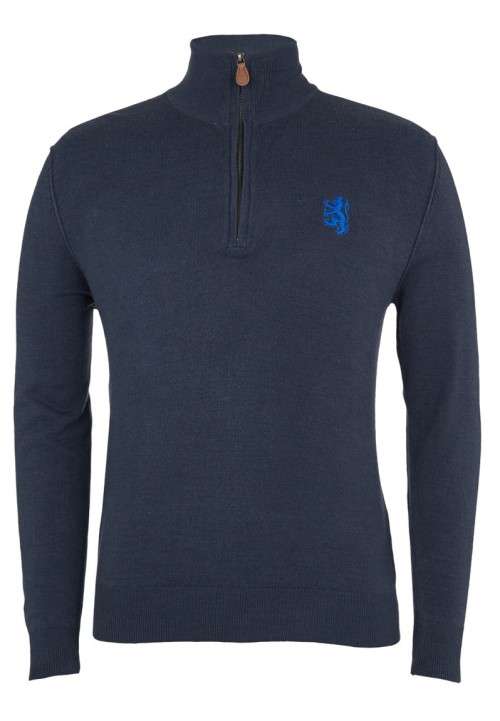 Original Mens PRINGLE Charleston 1/4 Zip Knit Indigo Size Extra Large