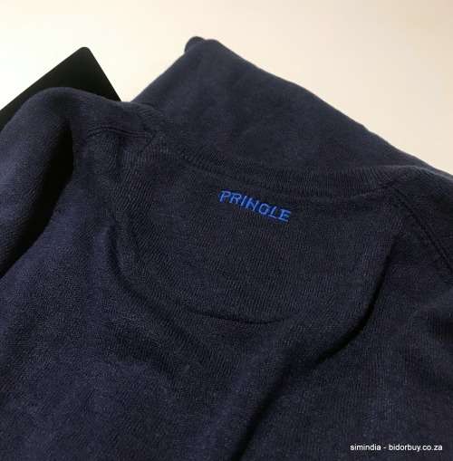Original Mens PRINGLE Charleston V-neck Knit Indigo Size Large