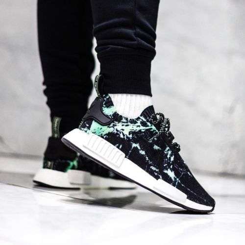 Original Mens adidas NMD R1 PRIME KNIT Green Marble BB7996 Size UK 10 (SA 10)