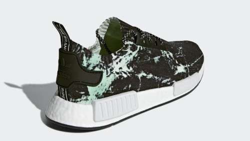 Original Mens adidas NMD R1 PRIME KNIT Green Marble BB7996 Size UK 10 (SA 10)