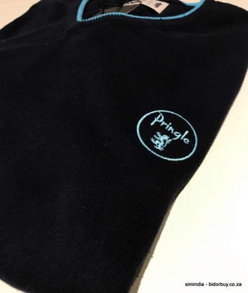 Original Mens PRINGLE Regis V-neck Knit Navy Size XL