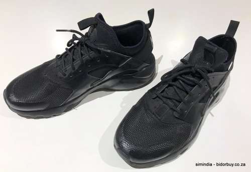 Original Mens Nike AIR HUARACHE RUN ULTRA Black/ Black 819685 002 (USED) Size UK 8 (SA 8)