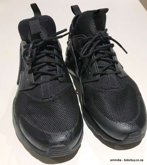 Original Mens Nike AIR HUARACHE RUN ULTRA Black/ Black 819685 002 (USED) Size UK 8 (SA 8)