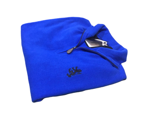 Original Mens PRINGLE Charleston 1/4 Zip Knit Azure Size Large
