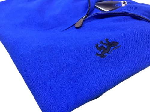 Original Mens PRINGLE Charleston 1/4 Zip Knit Azure Size Large
