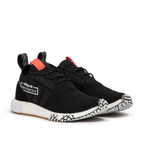adidas Men's NMD Racer Primeknit Core Black/ Pink BB7041 Size UK 11 (SA 11)