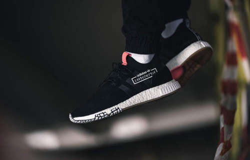 adidas Men's NMD Racer Primeknit Core Black/ Pink BB7041 Size UK 11 (SA 11)