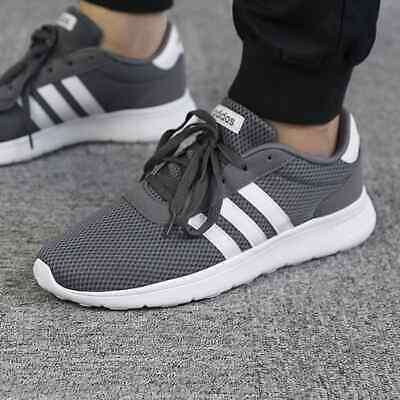Original Men's adidas Lite Racer Dark Grey/ White B43732 Size UK 9 (SA 9)