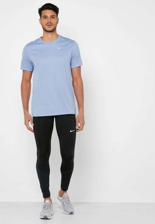 Original Mens NIKE Dri Fit Breathe Run Sports T-Shirt Indigo 904634 460 Size Medium