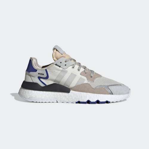 Original Men's adidas NITE JOGGER White/ Grey/ Active Blue F34124 Size UK 9 (SA 9)