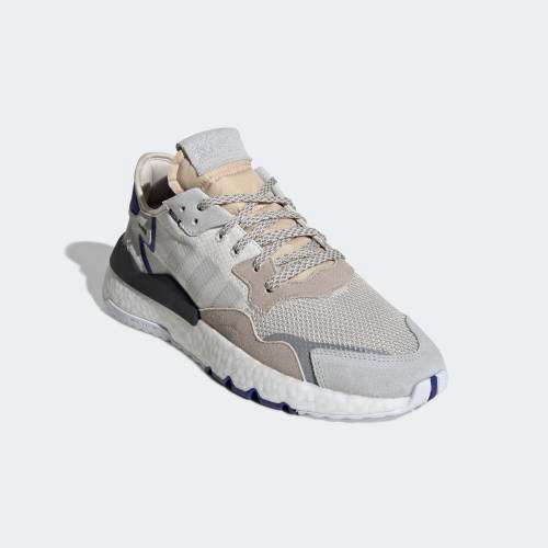 Original Men's adidas NITE JOGGER White/ Grey/ Active Blue F34124 Size UK 9 (SA 9)