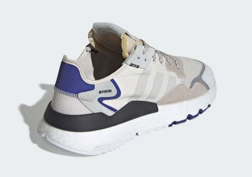 Original Men's adidas NITE JOGGER White/ Grey/ Active Blue F34124 Size UK 9 (SA 9)