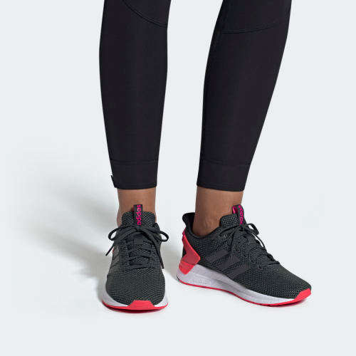 Original Women's adidas QUESTAR RIDE Grey Six/ Shock Red F35037 Size UK 5 (SA 5)