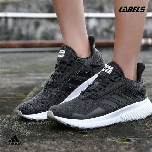 Original Women's adidas DURAMO 9 Carbon/ Core Black B75990 Size UK 4 (SA 4)