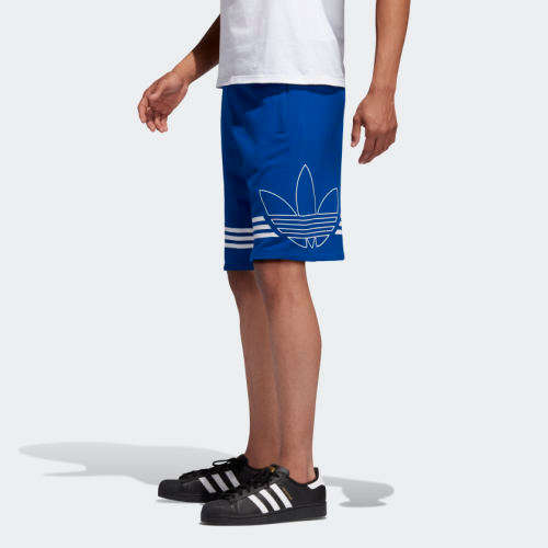 Original Men's ADIDAS OUTLINE TREFOIL Shorts COLLEGIATE ROYAL/ WHITE EJ8791 Size Large
