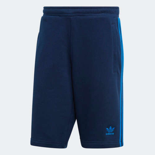 Original Men's ADIDAS Classic 3 Stripes Shorts COLLEGIATE NAVY/ BLUE BIRD CL7834 Size Medium