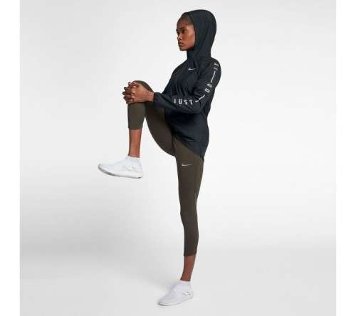 Original Women's NIKE Full Zip Essential Hooded NV Water Repel Jacket Black 890493 010 Size Medium
