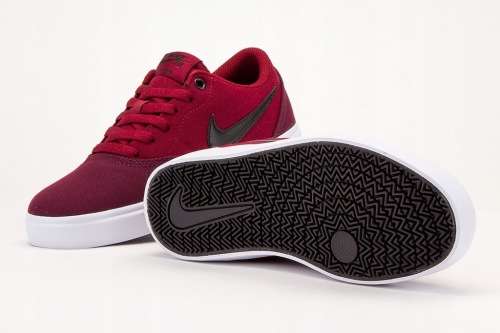 Original Women's Nike CHECK SOLAR CANVAS Night Maroon 921463 605 Size UK 5 (SA 5)