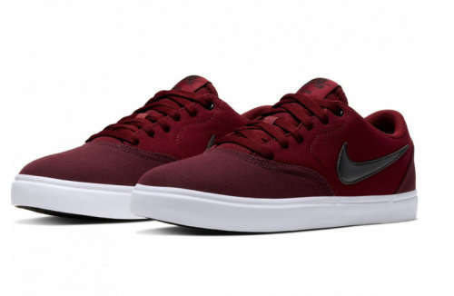 Original Women's Nike CHECK SOLAR CANVAS Night Maroon 921463 605 Size UK 5 (SA 5)