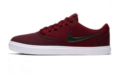 Original Women's Nike CHECK SOLAR CANVAS Night Maroon 921463 605 Size UK 5 (SA 5)