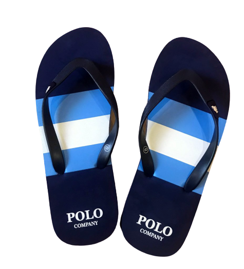 Original Men's POLO Summer Flip Flops Blue Stripes Size UK 8 (SA 8)