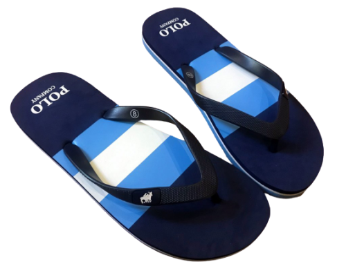 Original Men's POLO Summer Flip Flops Blue Stripes Size UK 8 (SA 8)