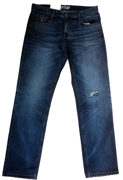 Original Mens POLO JEANS Stone Wash W36 L32 Regular Straight 100% Cotton