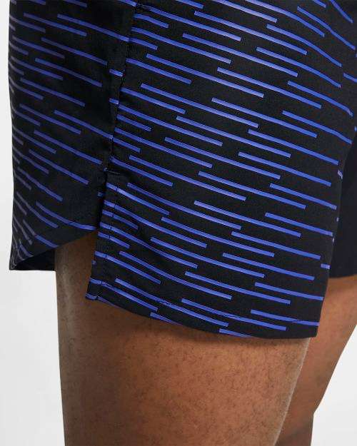 Original Mens Nike Flex Stride Berlin 13 cm Running Shorts Black/Multi  CK1748 010 Size Extra Large