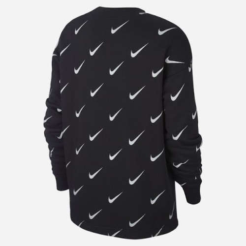 Original NIKE Womens Rally Print Metallic Crewneck Sweatshirt (LOOSE FIT) CJ5020 010 Size Large