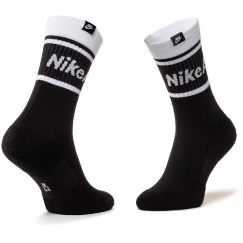 Original Unisex Nike Air SNEAKER Sox Crew Socks 2 Pairs SX0202 100 Fits Size UK 8-11 (SA 8-11)