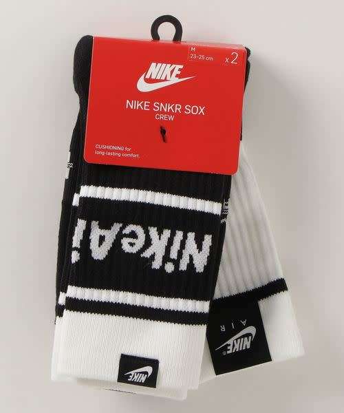 Original Unisex Nike Air SNEAKER Sox Crew Socks 2 Pairs SX0202 100 Fits Size UK 8-11 (SA 8-11)